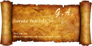 Genda Adrián névjegykártya